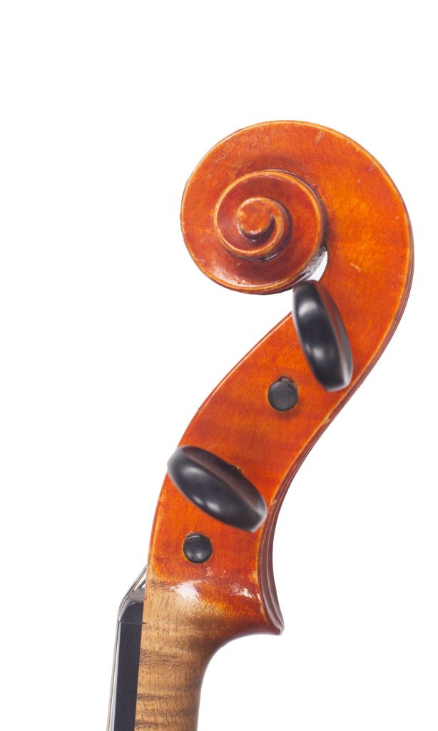 Violin by Gustav Lutschg, Bern, 1921 — scroll