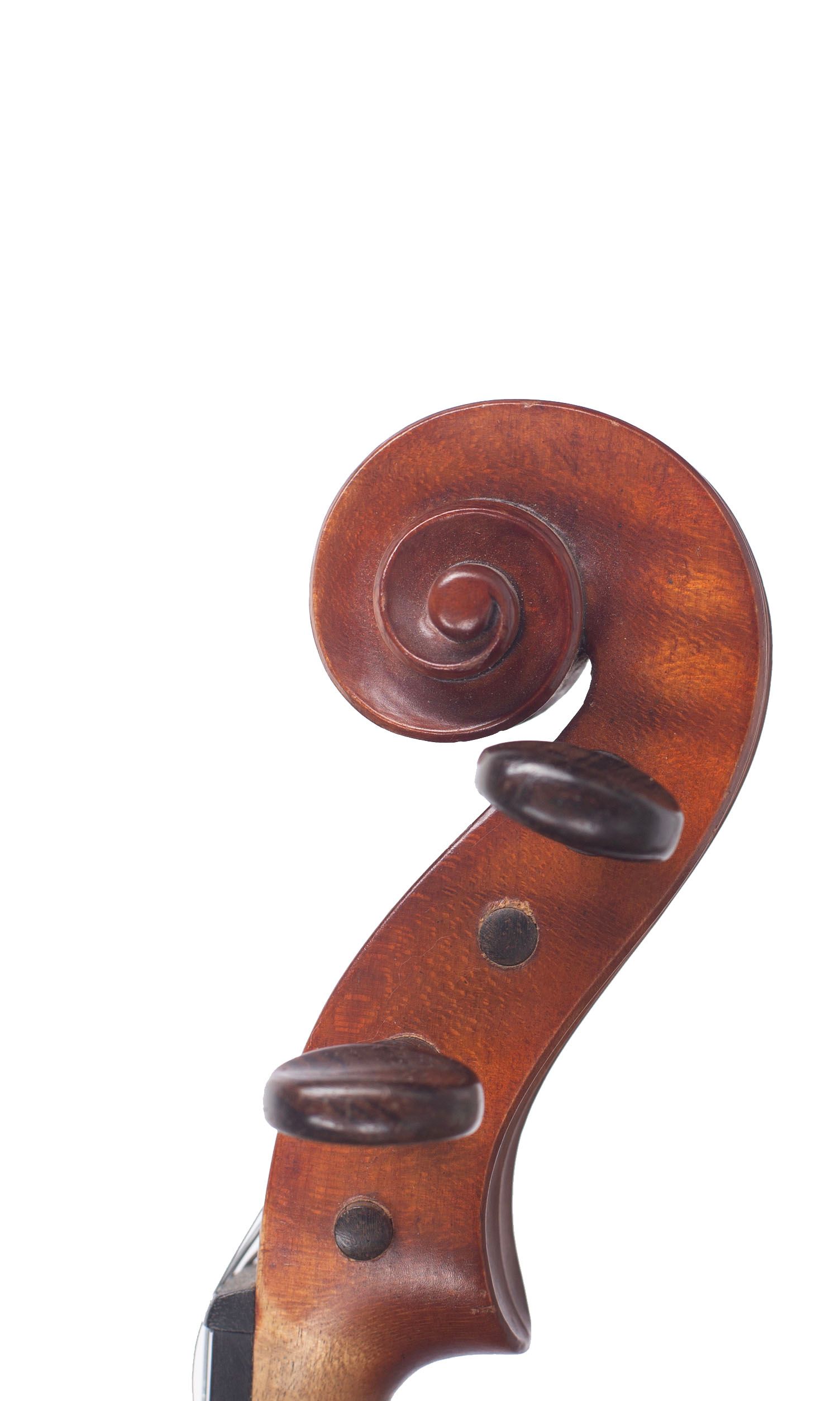 Violin by Louis F. Milton, Bedford, 1930 — scroll