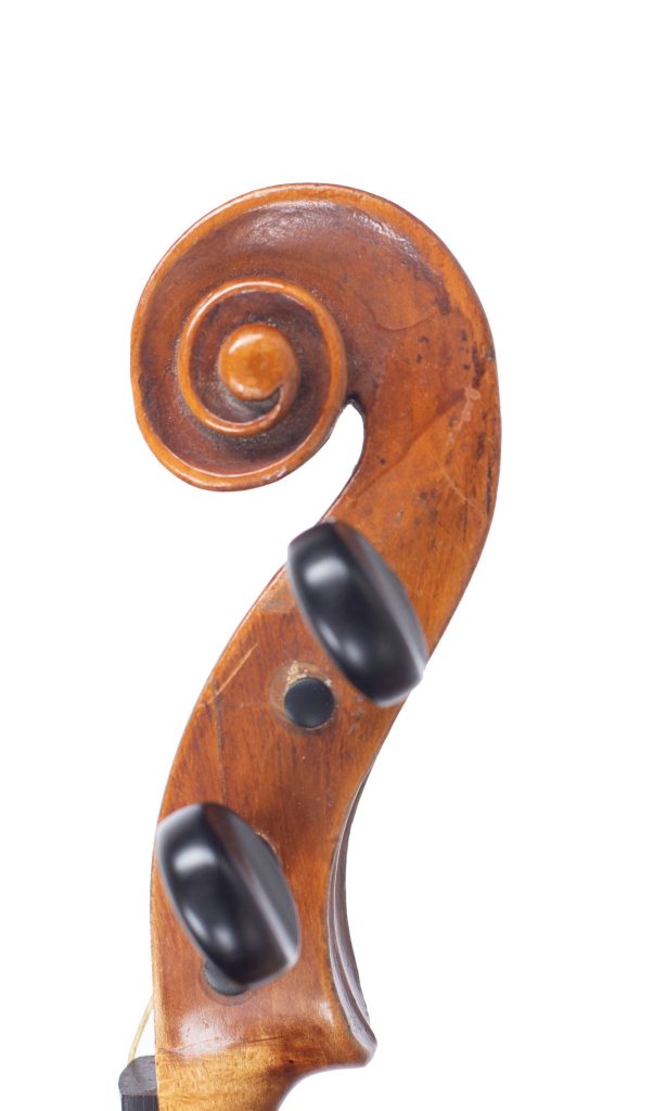 Violin by David Hopf (II), Litomerice, circa 1810 — scroll