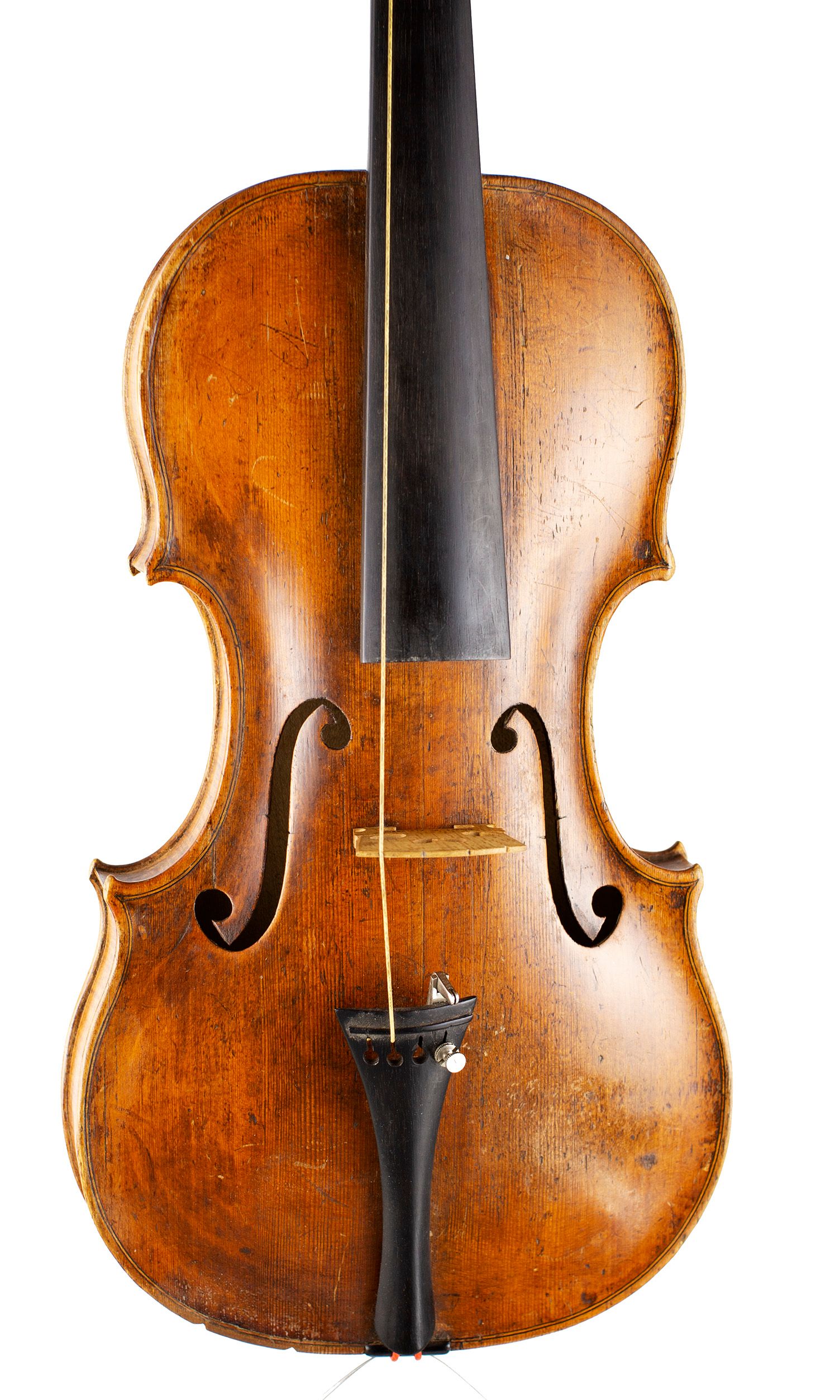 Violin by David Hopf (II), Litomerice, circa 1810 — angled view, 10°