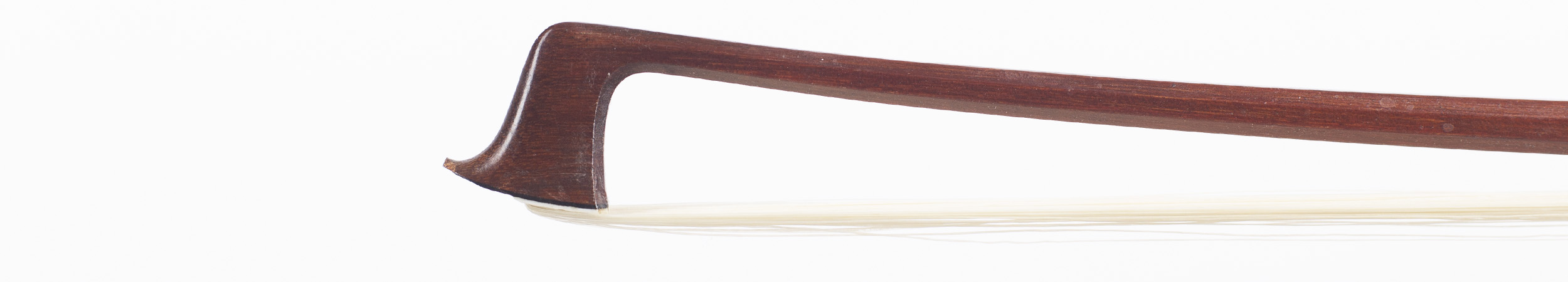 A silver-mounted violin bow by H. R. Pfretzschner (Sr) — head