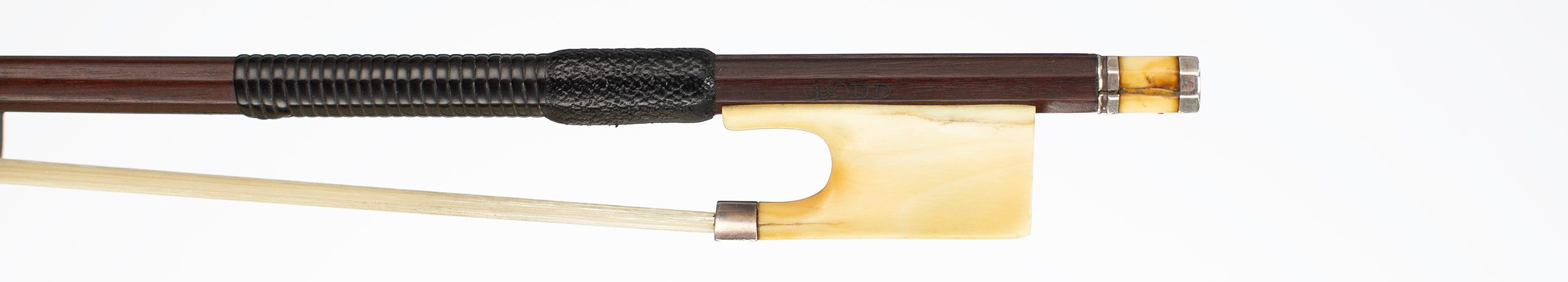 A silver and ivory-mounted violin bow by John Dodd, London, circa 1790 — frog