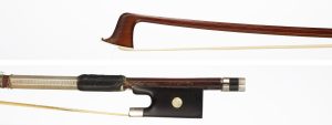 A silver-mounted violin bow by Alfred Lamy (Père), Paris, circa 1890 — head and frog