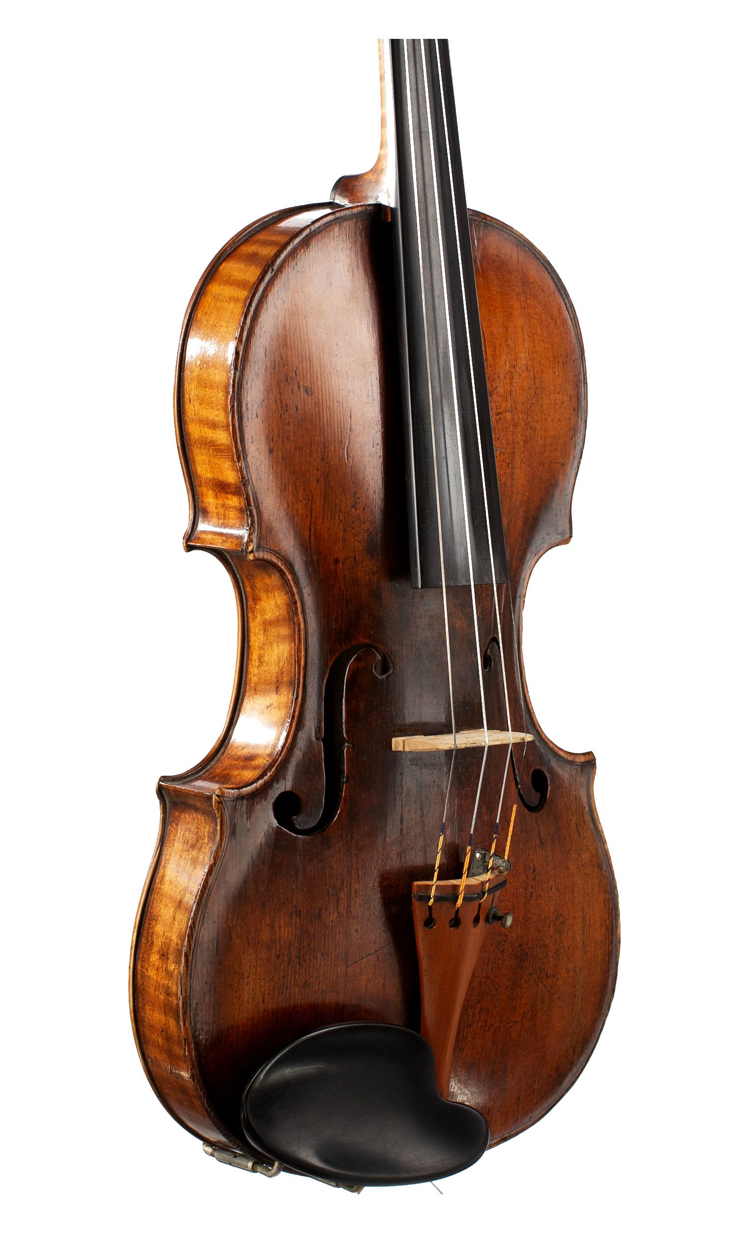A violin by Jacobus Stainer, Absam, circa 1660-70 — angled view, 40°
