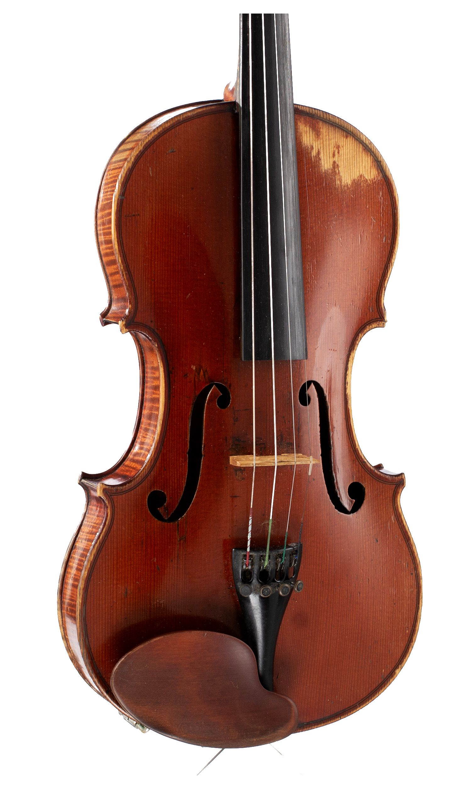Violin by George Lotte, France, circa 1890 — angled view, 20°