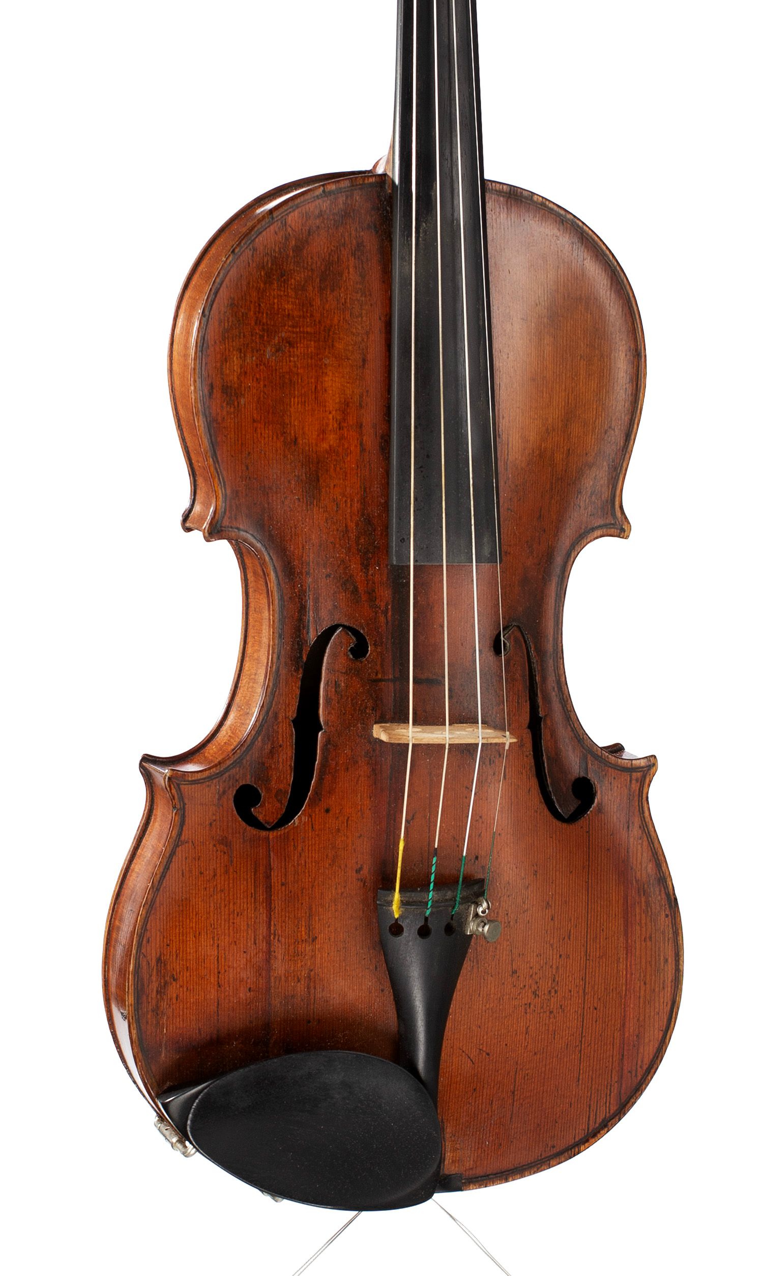 Violin, Workshop of Chappuy, France, 19th Century — angled view, 20°