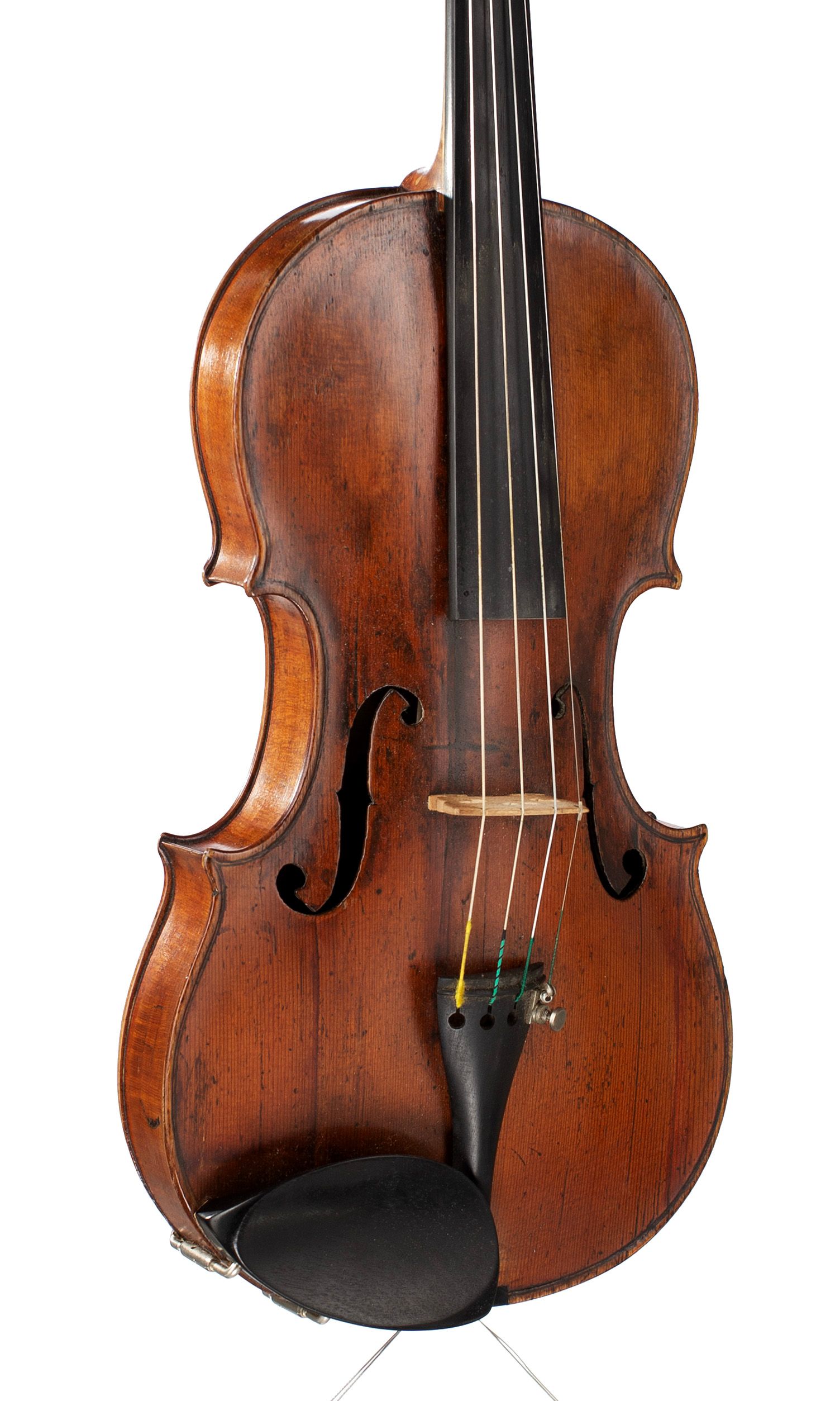 Violin, Workshop of Chappuy, France, 19th Century — angled view, 30°