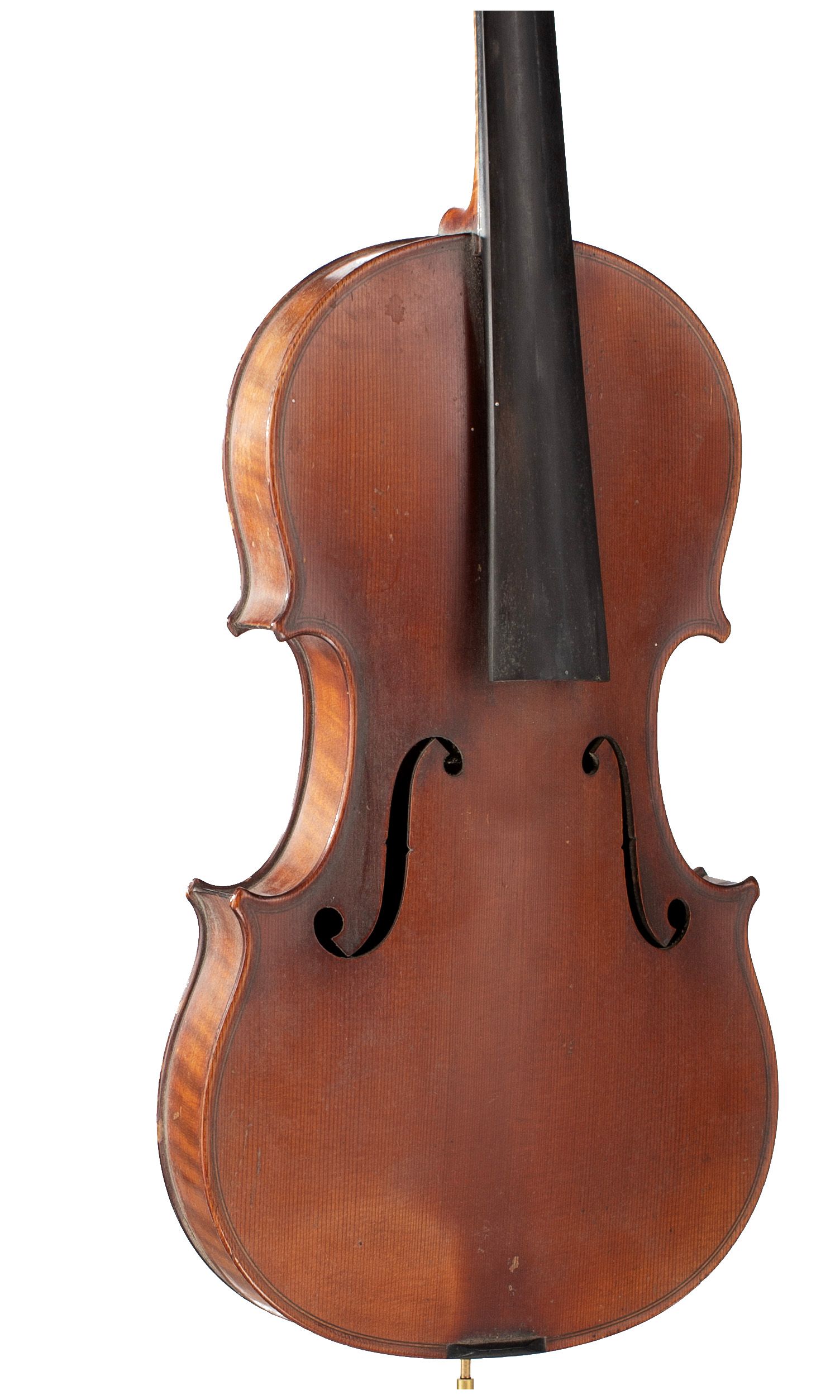 Violin, Workshop of Jérôme Thibouville-Lamy, Mirecourt, circa 1900 — angled view, 30°