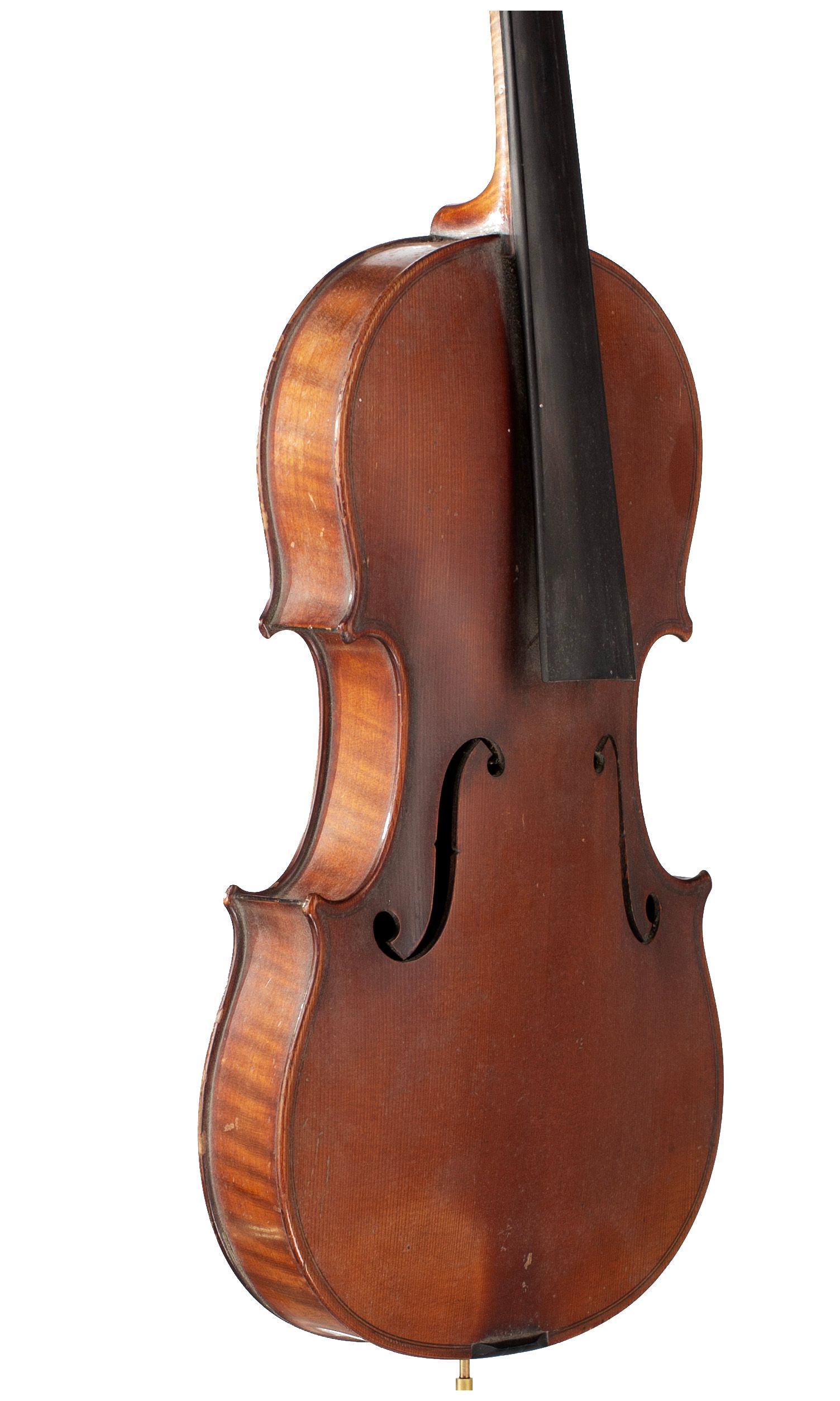 Violin, Workshop of Jérôme Thibouville-Lamy, Mirecourt, circa 1900 — angled view, 50°