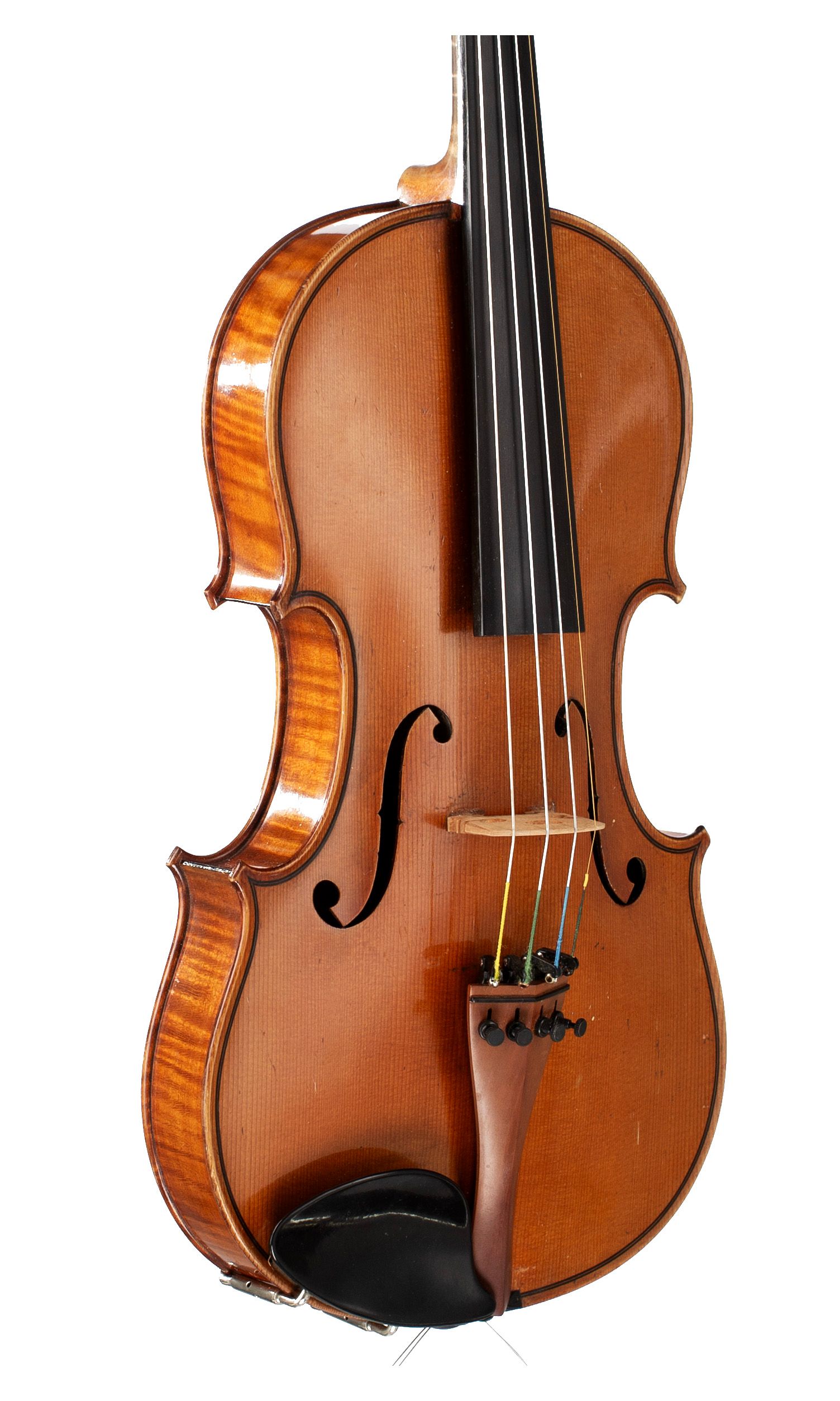 Violin by Ch. J. B. Collin-Mezin, Mirecourt, 1892 — angled view, 40°