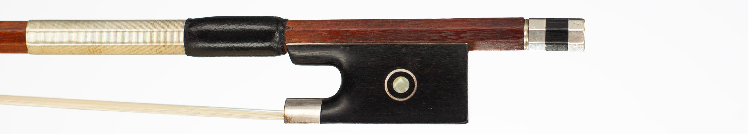 A silver-mounted violin bow by Rudolf Neudorfer, Czechoslovakia, 20th Century — frog