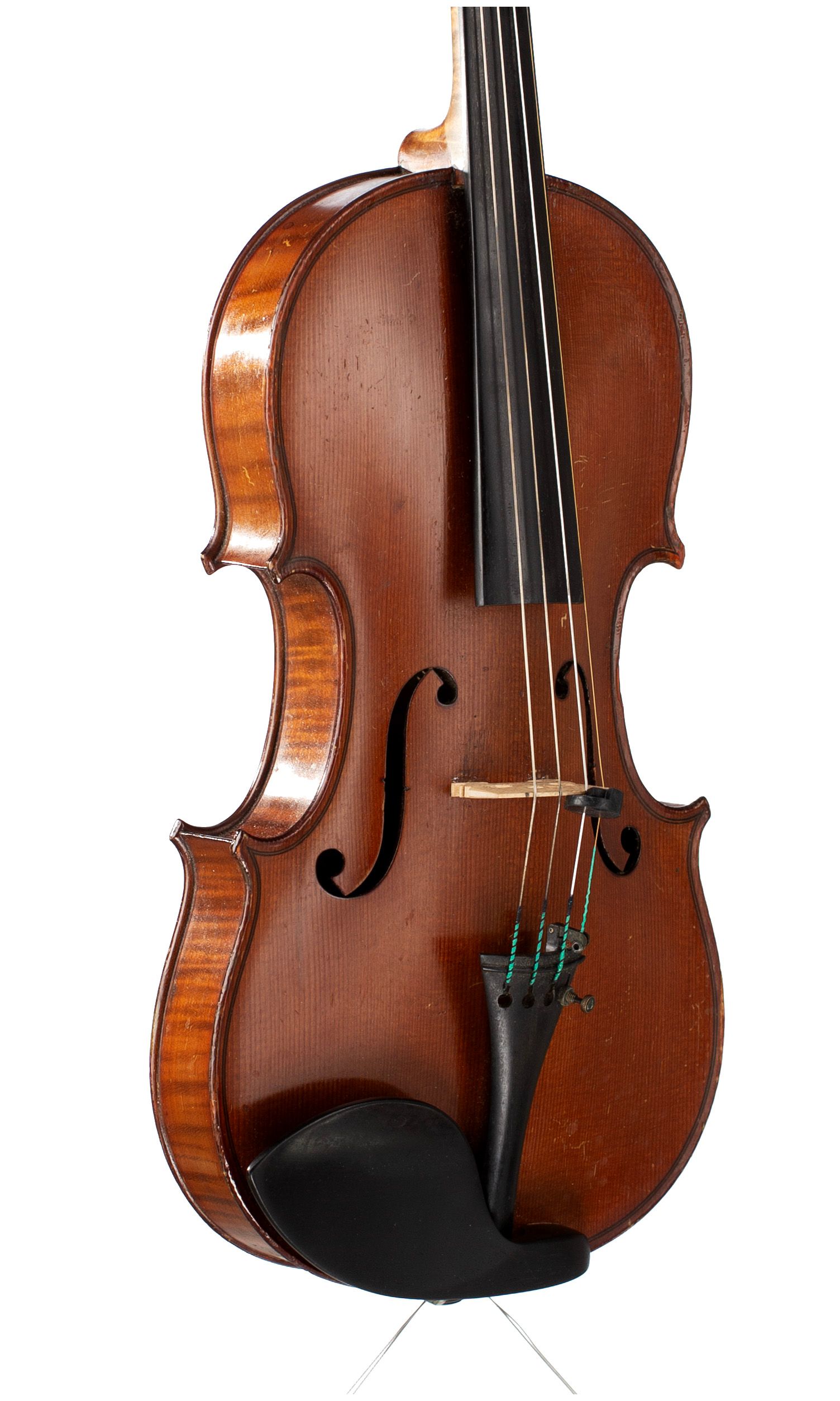 Violin by Ch. J. B. Collin-Mezin, Mirecourt, 1898 — angled view, 40°
