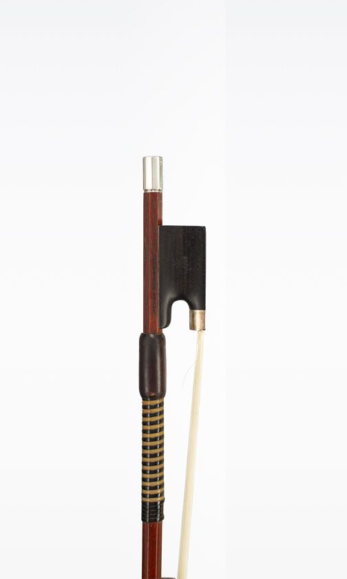 A silver-mounted violin bow by Lothar Herrmann, Germany, circa 1920 — frog detail