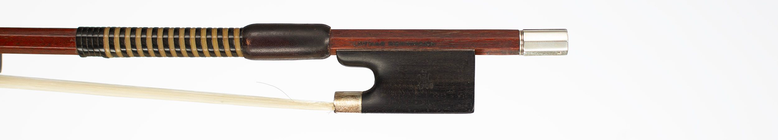 A silver-mounted violin bow by Lothar Herrmann, Germany, circa 1920 — frog