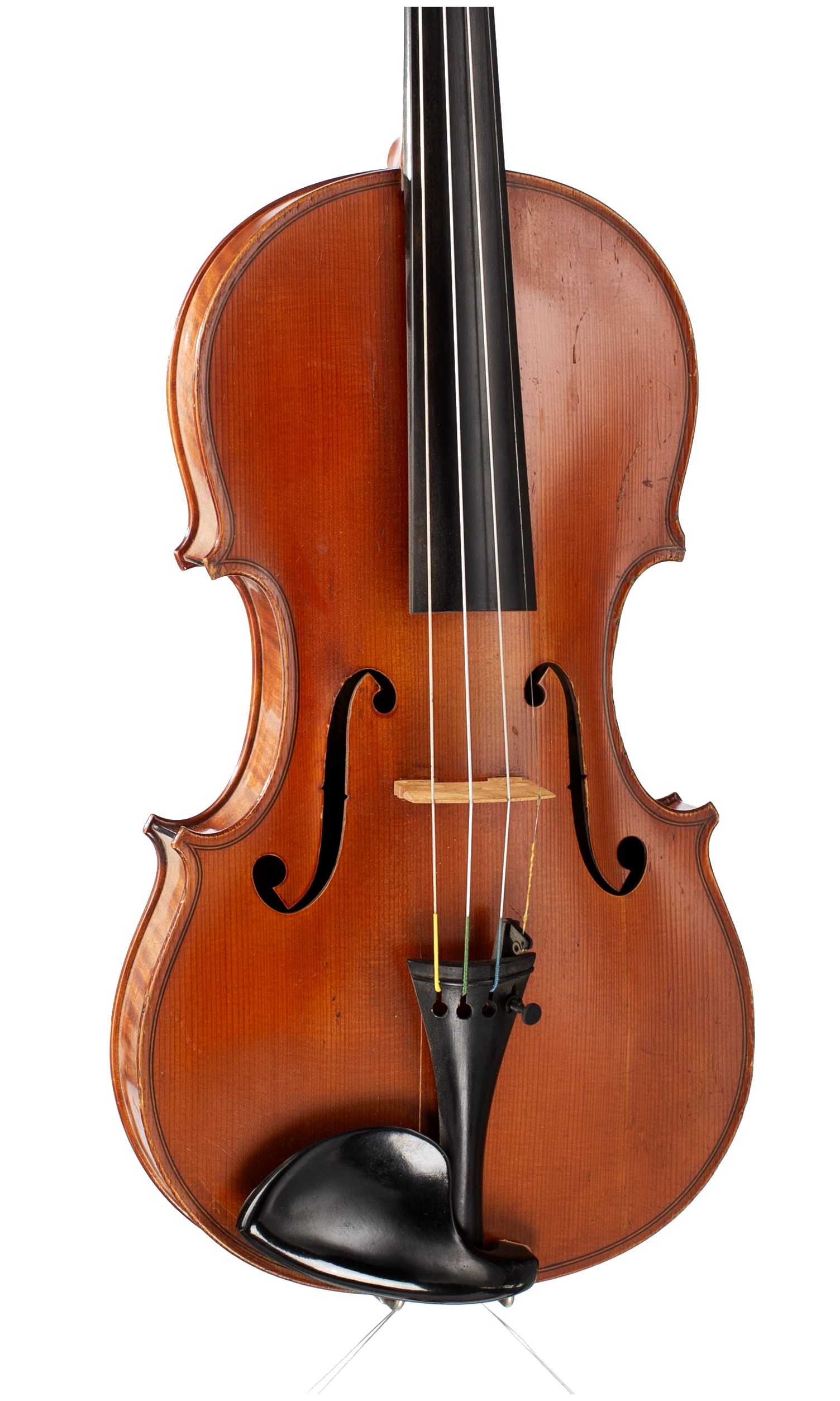 Violin, Workshop of Jérôme Thibouville-Lamy, Mirecourt, 1905 — angled view, 20°