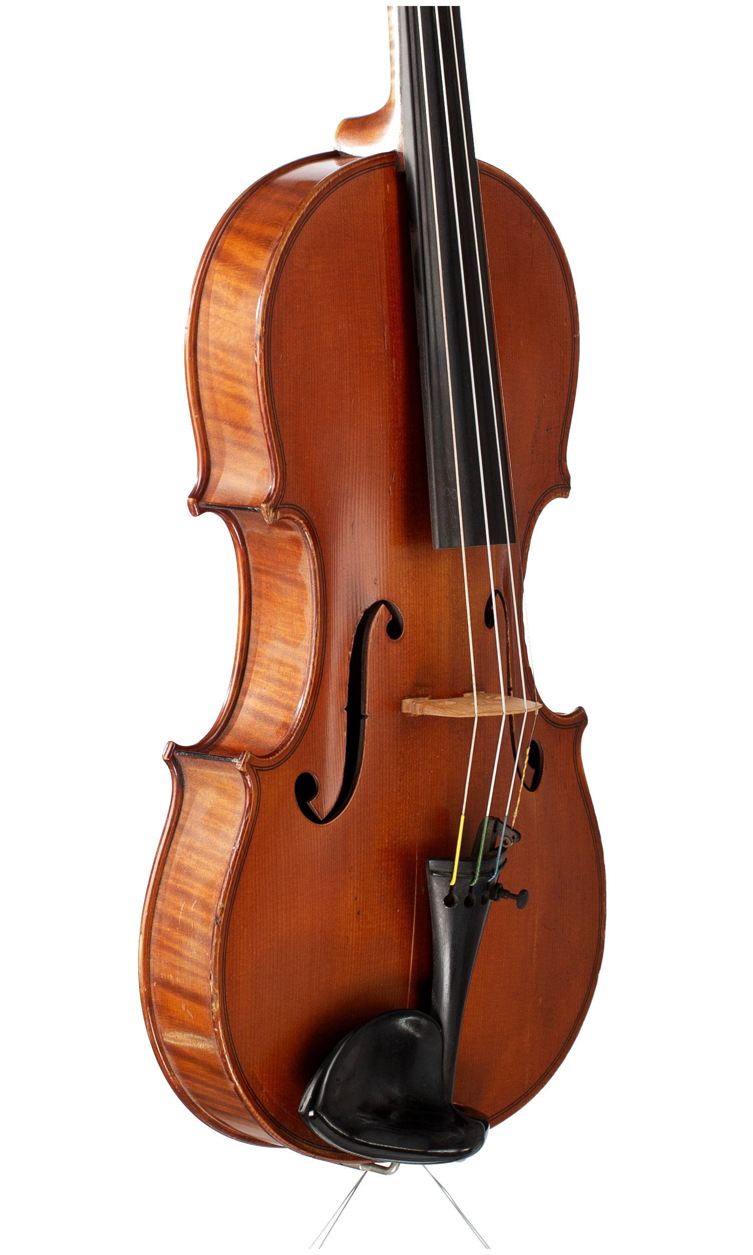 Violin, Workshop of Jérôme Thibouville-Lamy, Mirecourt, 1905 — angled view, 50°