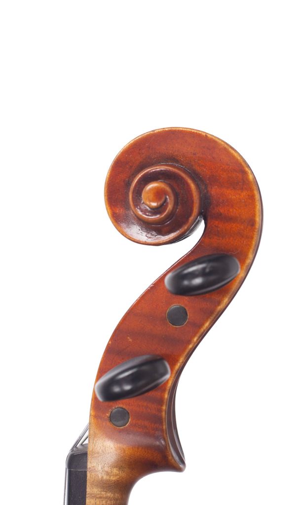 Violin by Erich Brückner, Lübben-Steinkirchen, 1924 — scroll