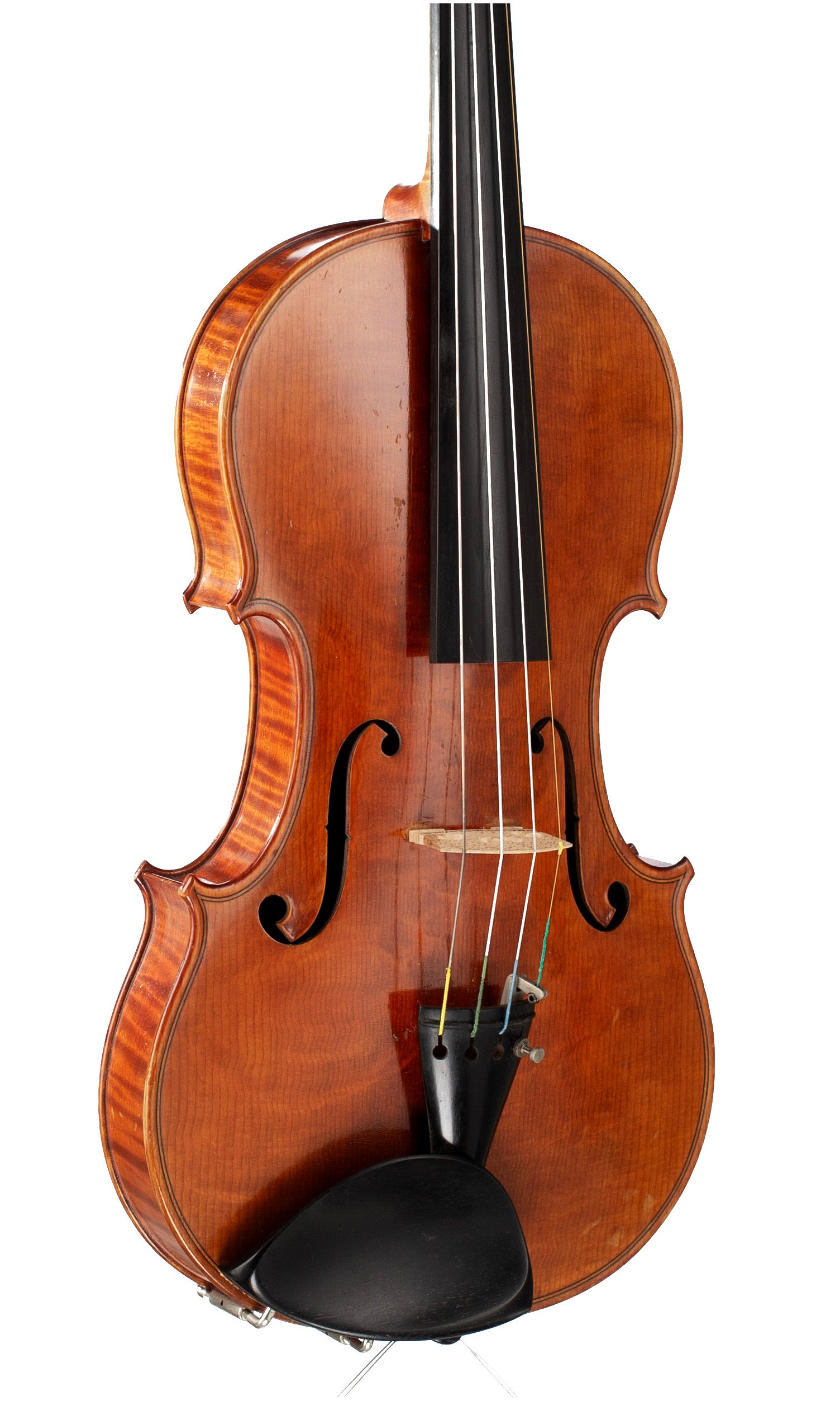 Violin by Anton Ostler, Mittenwald, 1936 — angled view, 30°