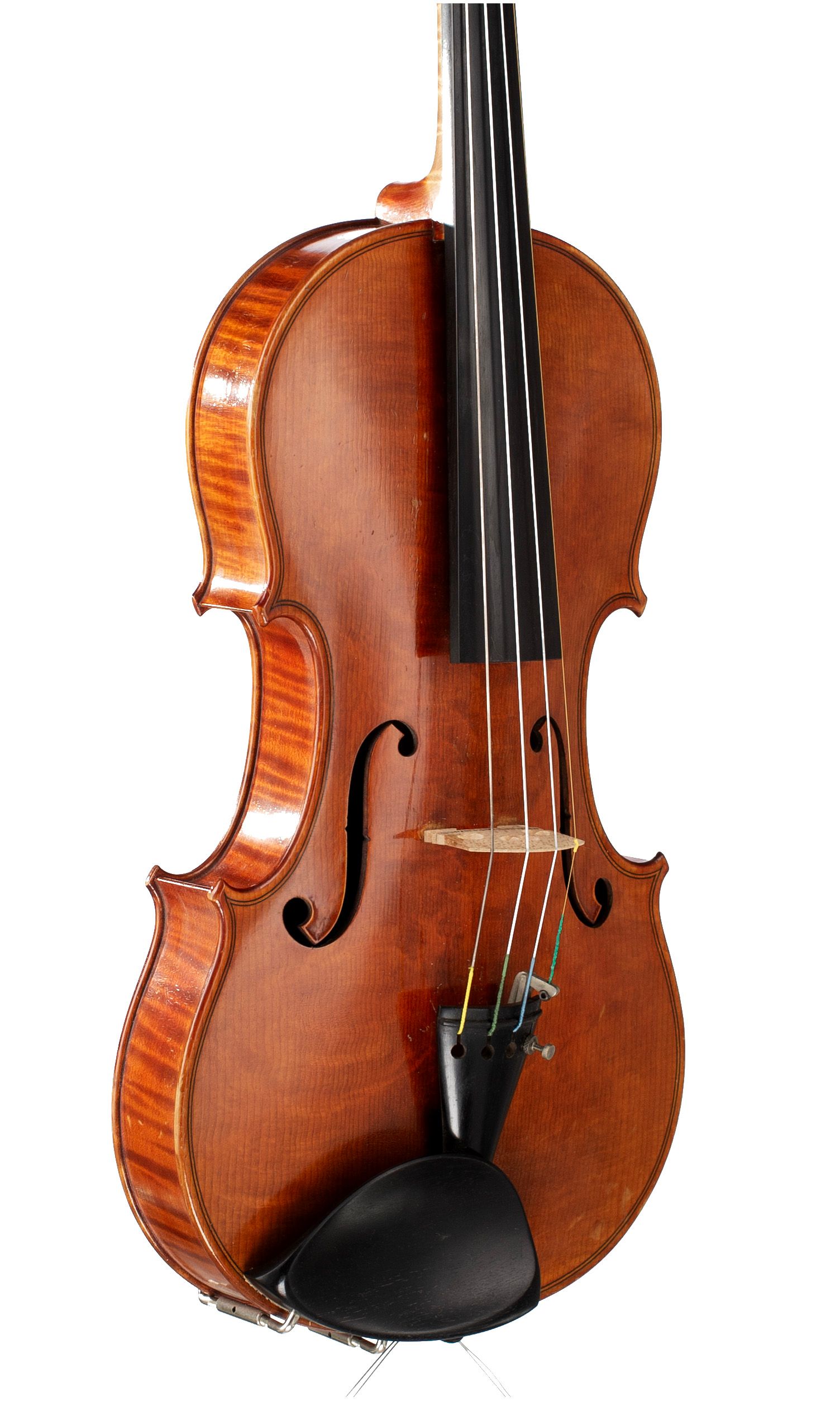 Violin by Anton Ostler, Mittenwald, 1936 — angled view, 40°