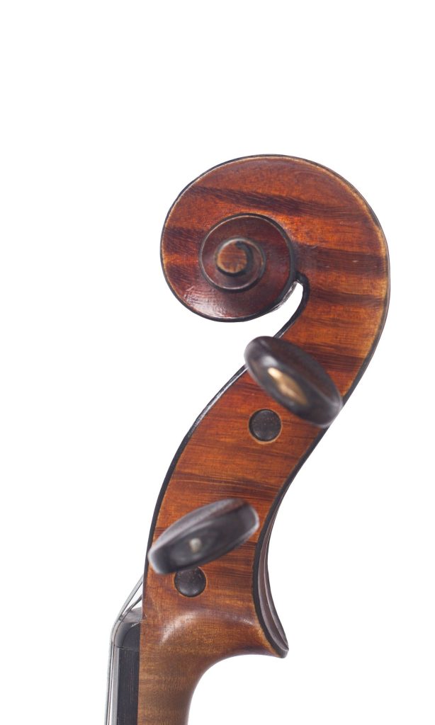 Violin by Marius Didier, Mattaincourt, 1932 — scroll