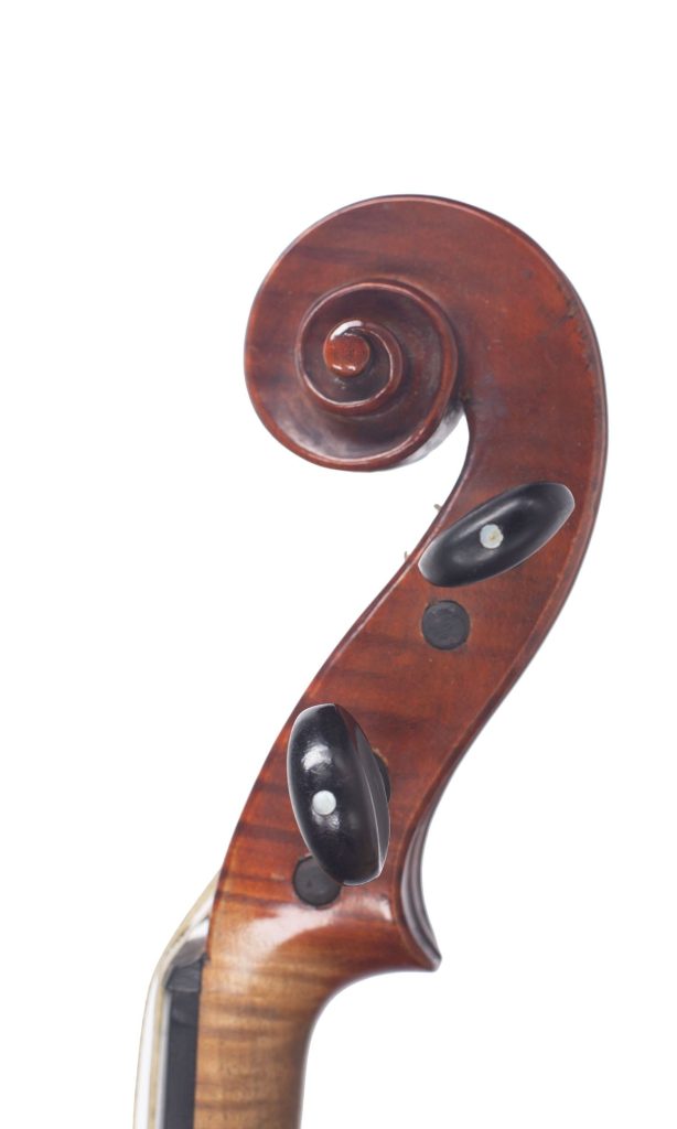 Violin by Walter H. Mayson, Manchester, 1889 — scroll