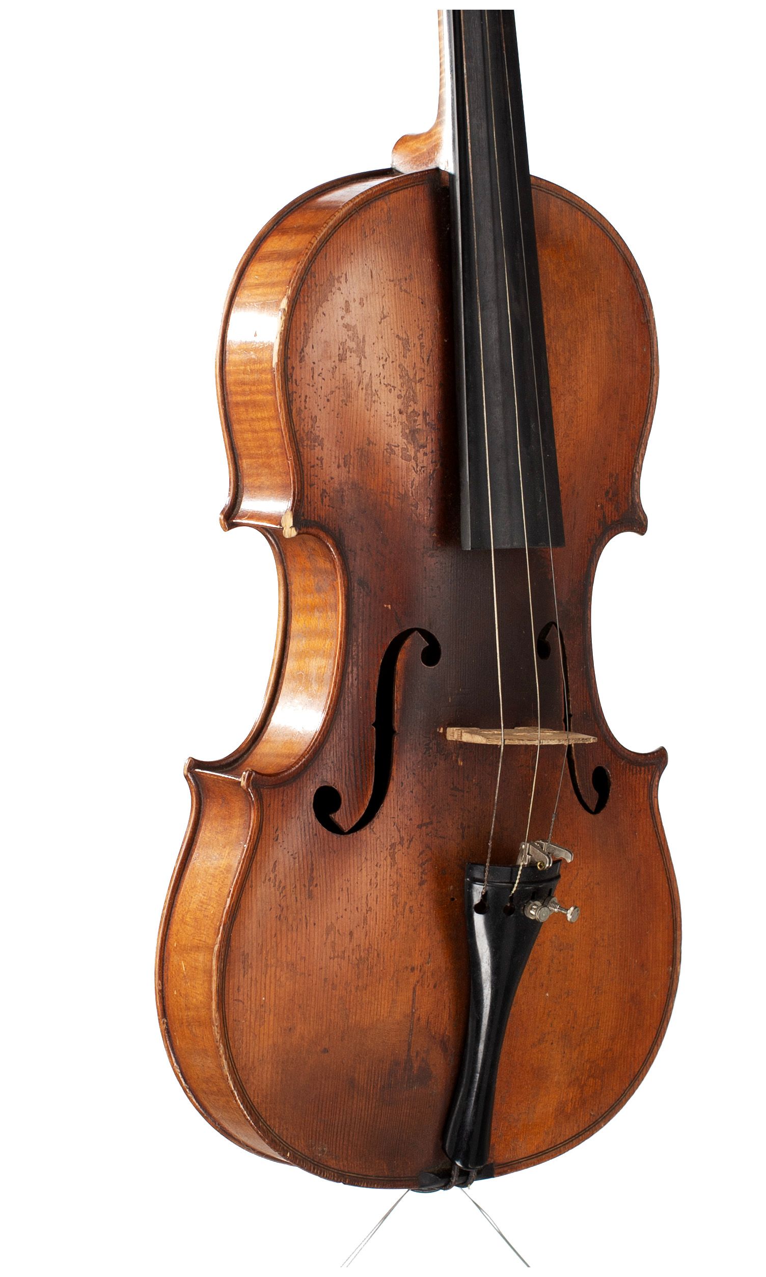 Violin, Workshop of Jérôme Thibouville-Lamy, Mirecourt, circa 1920 — angled view, 40°