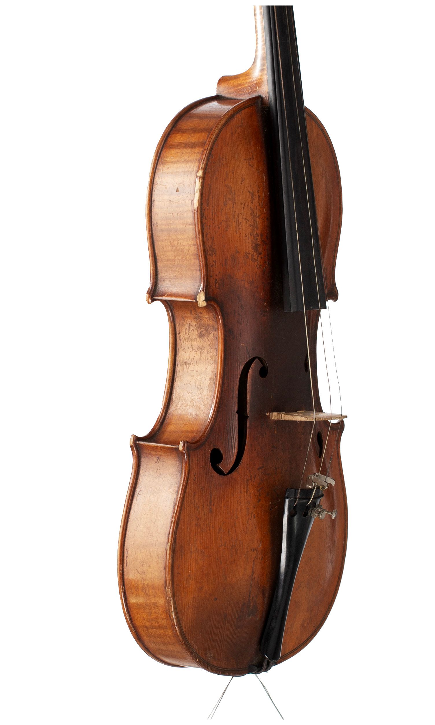 Violin, Workshop of Jérôme Thibouville-Lamy, Mirecourt, circa 1920 — angled view, 60°
