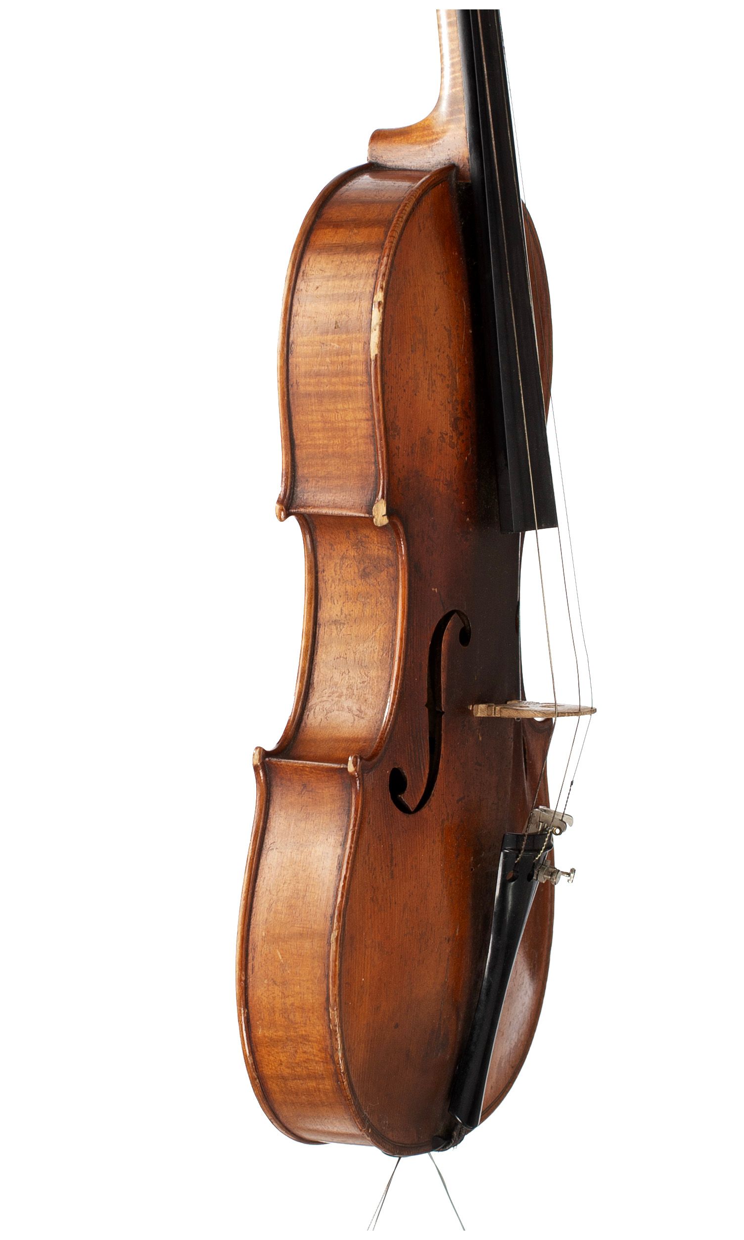Violin, Workshop of Jérôme Thibouville-Lamy, Mirecourt, circa 1920 — angled view, 70°