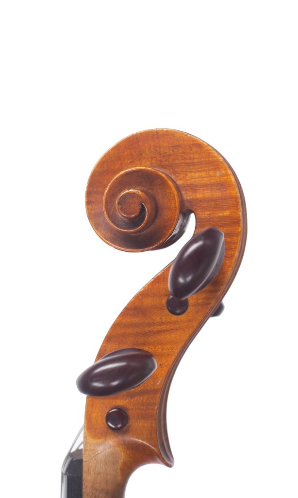 Violin by James Meek, Carlisle, 1899 — scroll