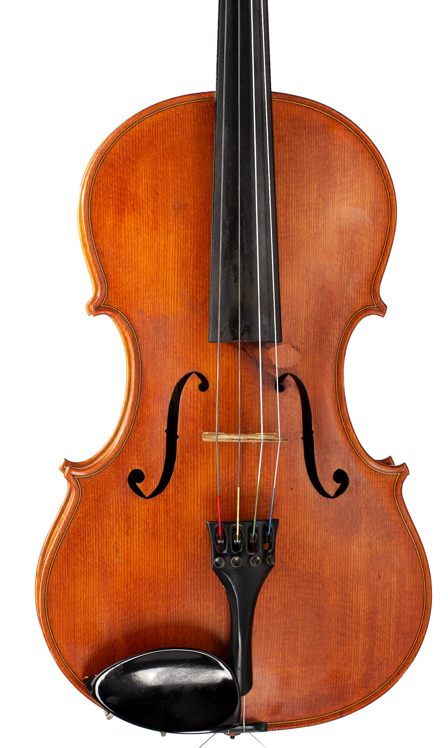A viola by D. G. Britten, Northampton, 1977 — angled view, 10°