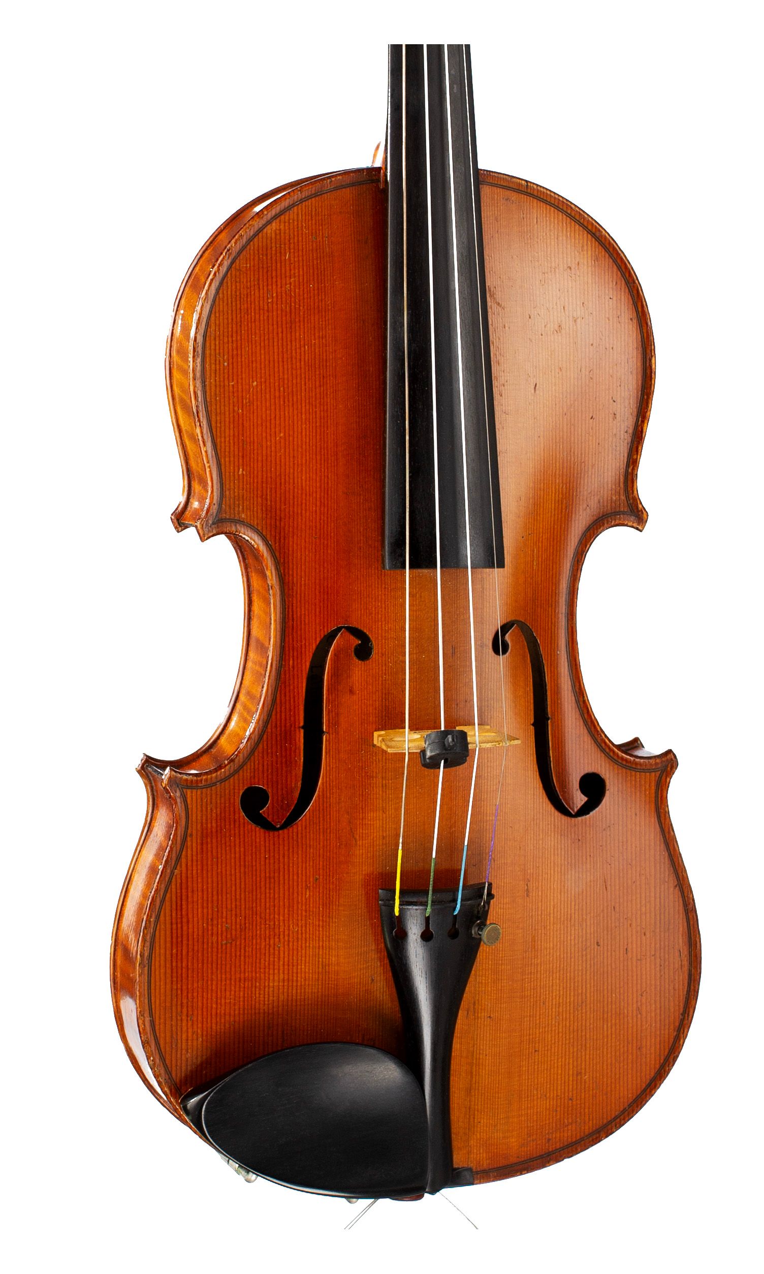 Violin by Ch. J. B. Collin-Mezin, Paris, 1912 — angled view, 20°