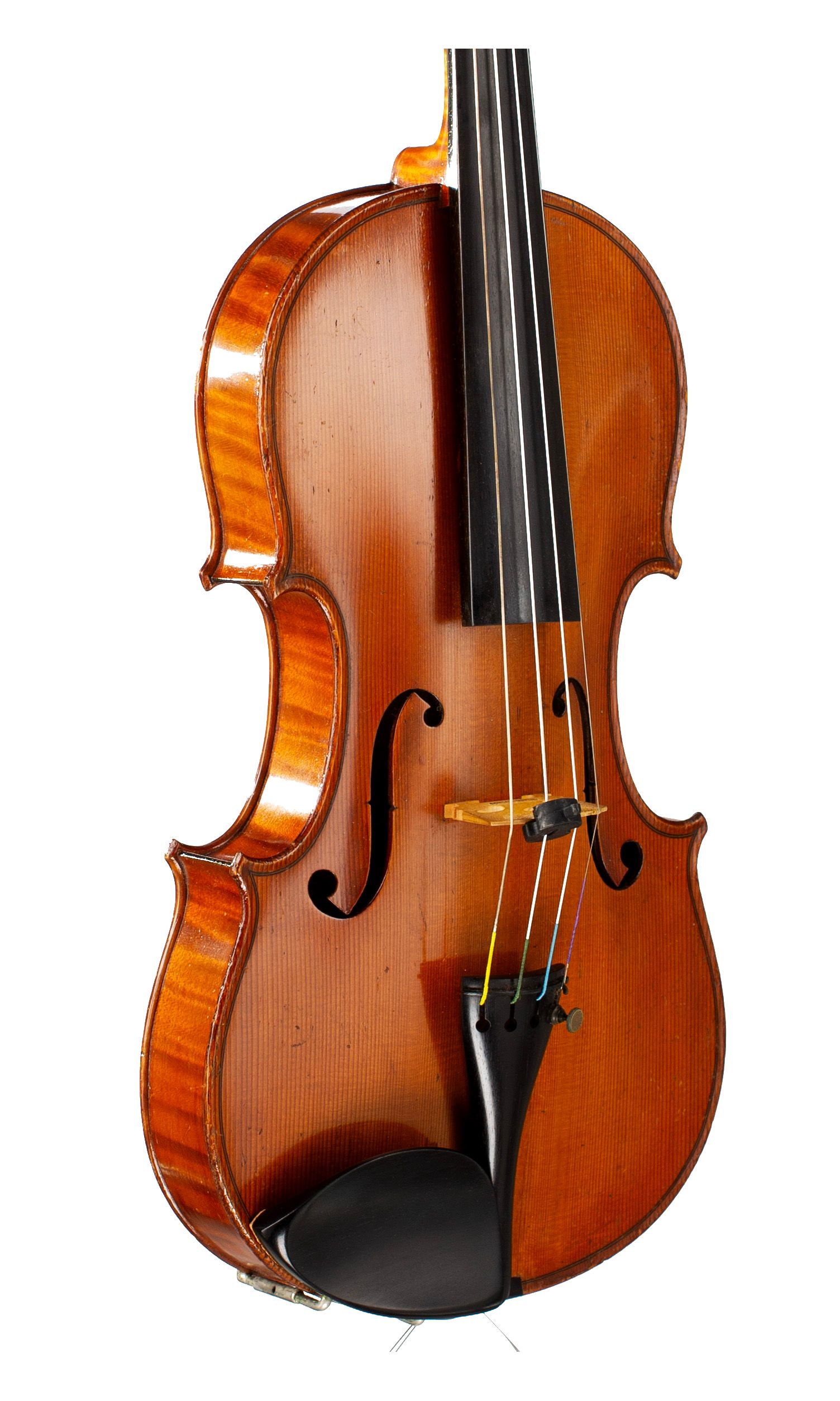Violin by Ch. J. B. Collin-Mezin, Paris, 1912 — angled view, 40°