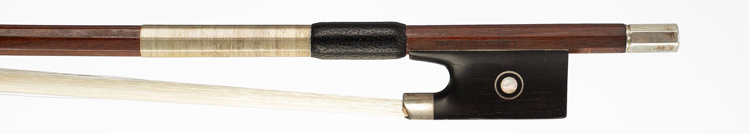 A silver-mounted violin bow by Claude Thomassin, Paris, circa 1910 — frog