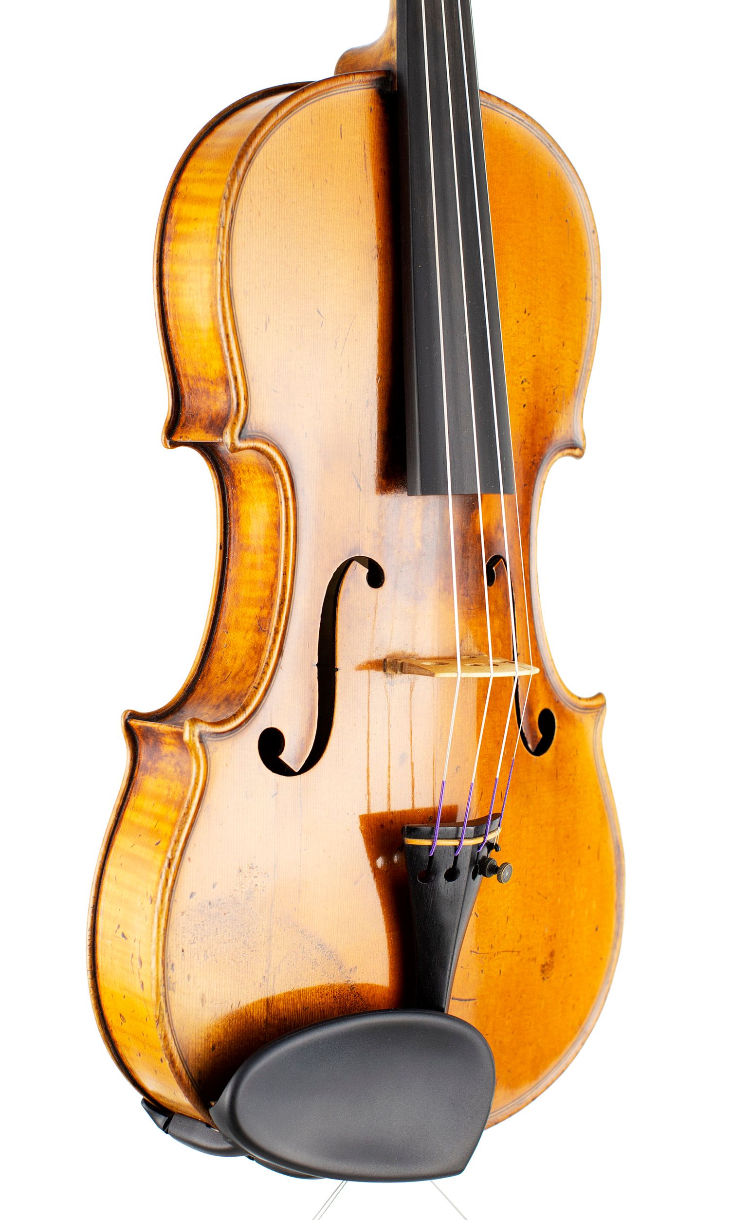 Violin by Honore Derazey, Mirecourt, circa 1860 — angled view, 40°