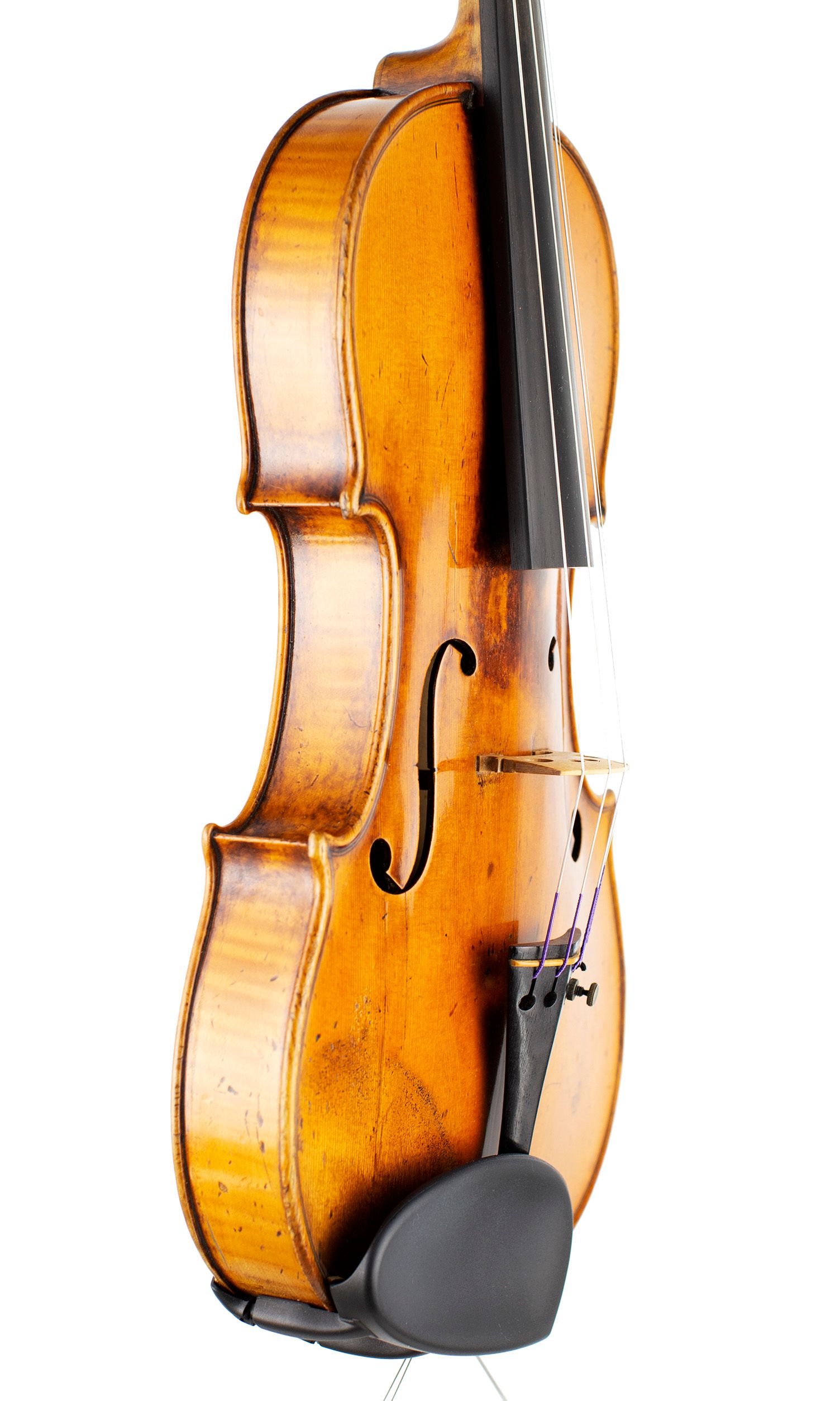 Violin by Honore Derazey, Mirecourt, circa 1860 — angled view, 60°
