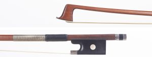 A silver-mounted violin bow by Albert Nurnberger — head and frog