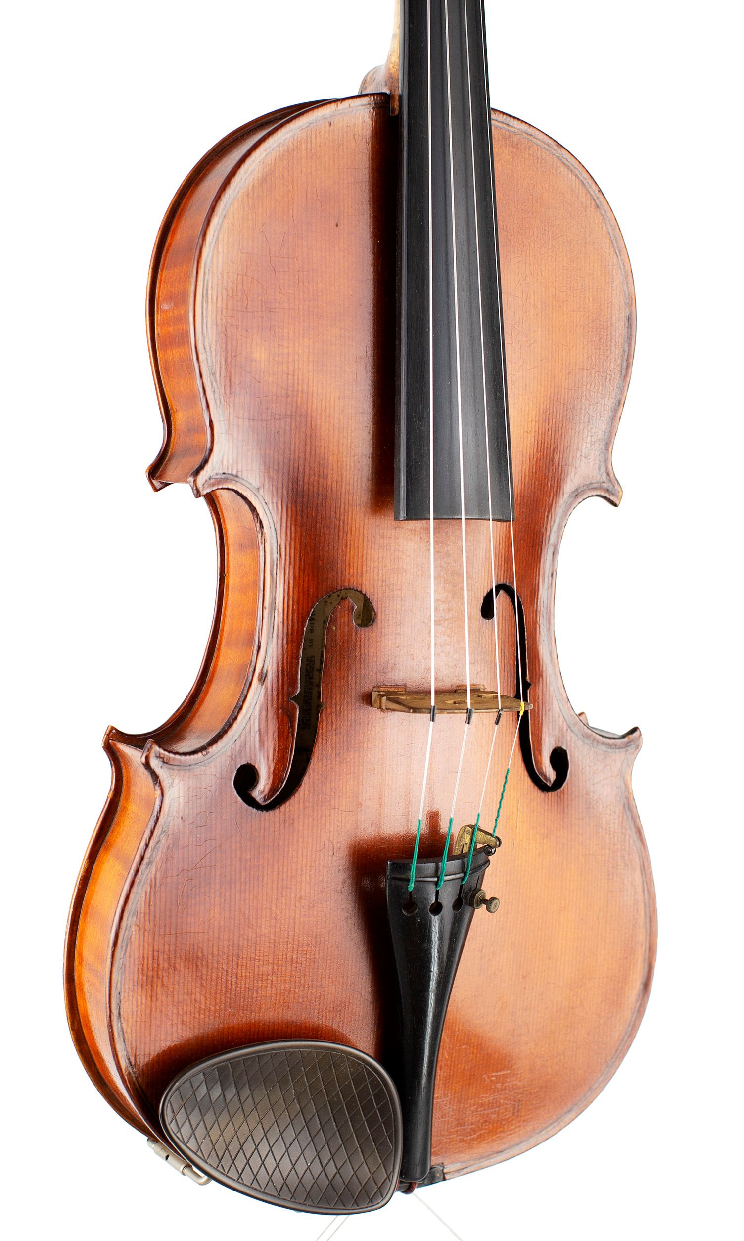 Violin by J. E. Harris, Gateshead, 1925 — angled view, 30°