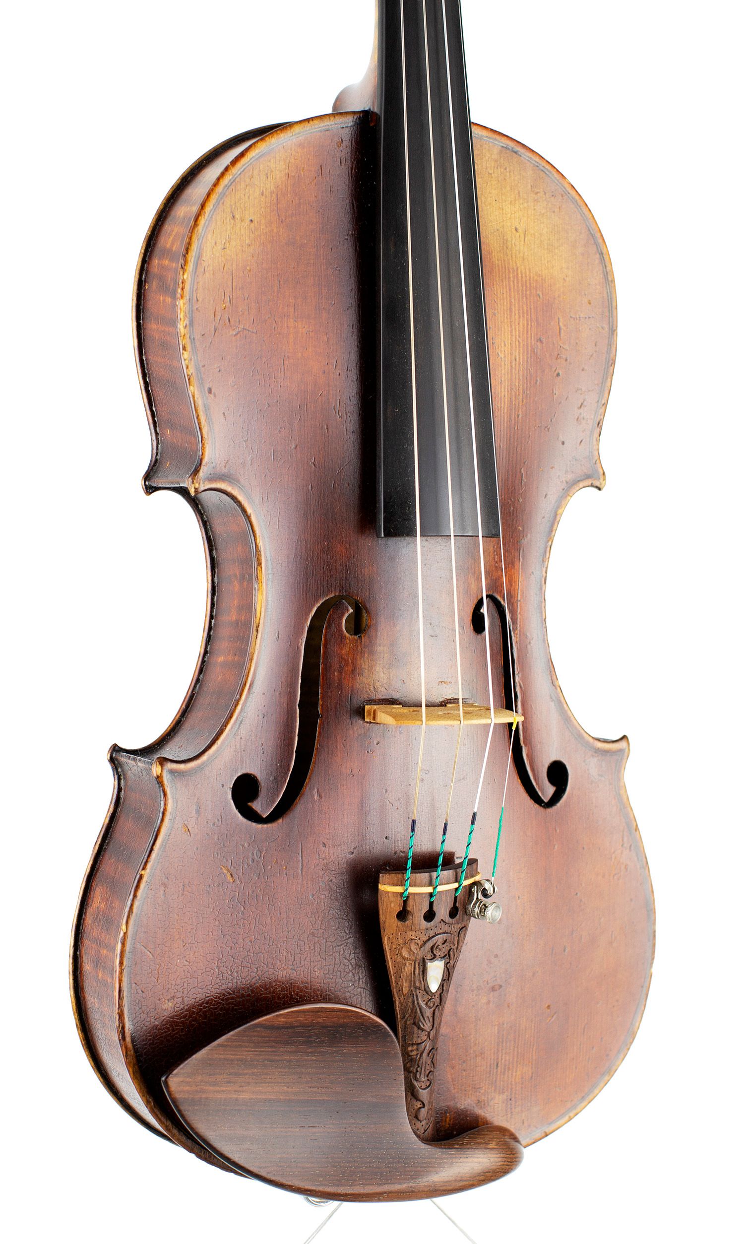 Violin by F. W. Chanot, London, 1897 — angled view, 30°