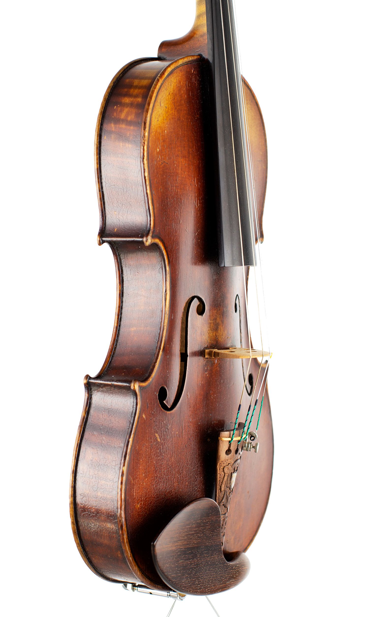 Violin by F. W. Chanot, London, 1897 — angled view, 60°