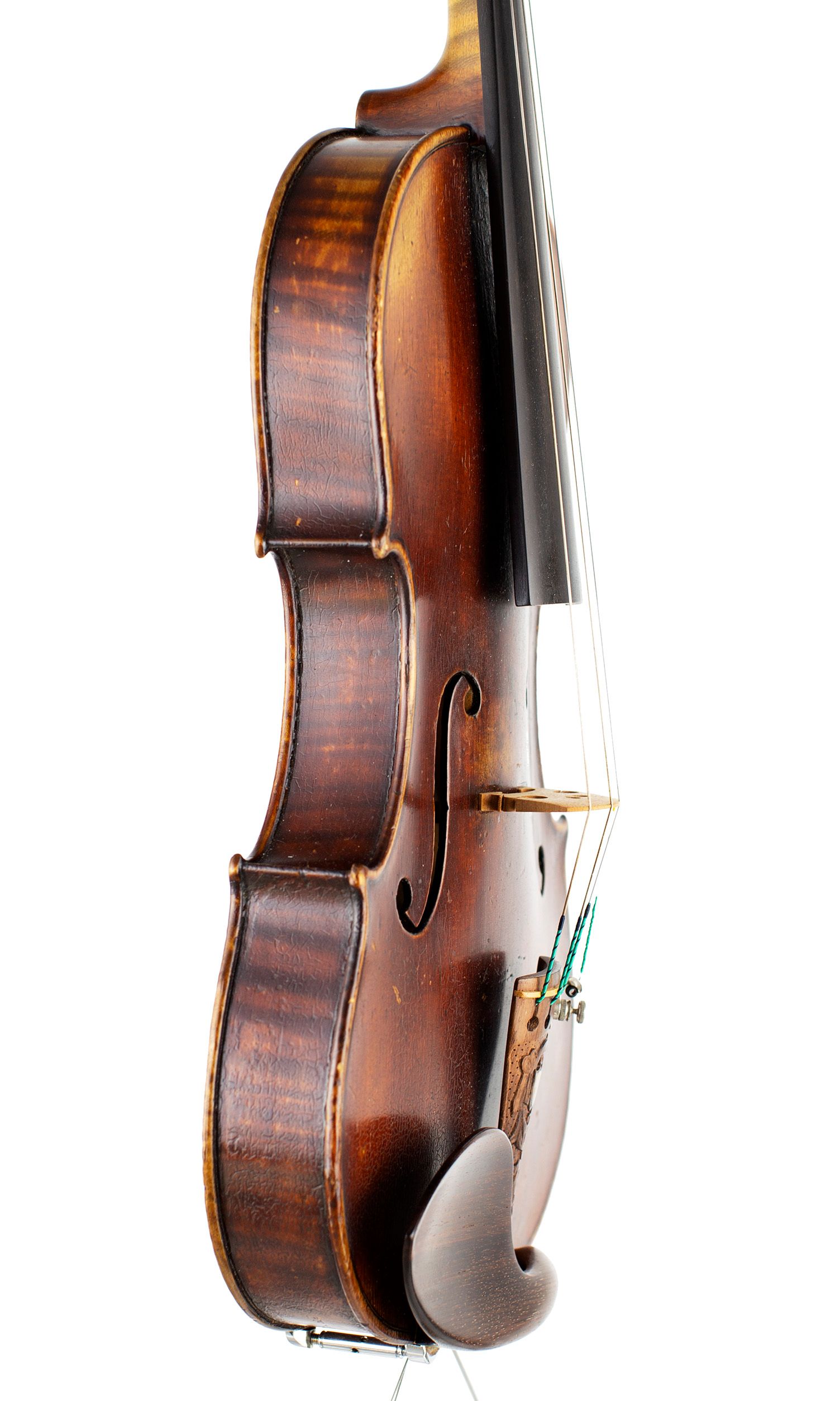 Violin by F. W. Chanot, London, 1897 — angled view, 70°