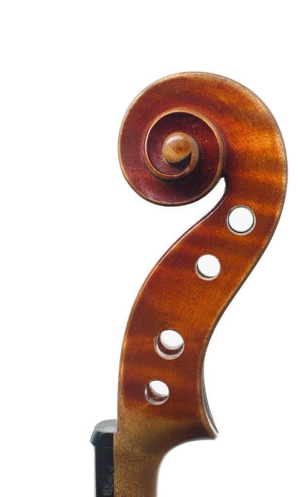 Violin by Georges Apparut, Mirecourt, 1935 — scroll