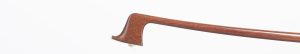 A nickel-mounted violin bow by Gustav Wunderlich, Leipzig — head and frog