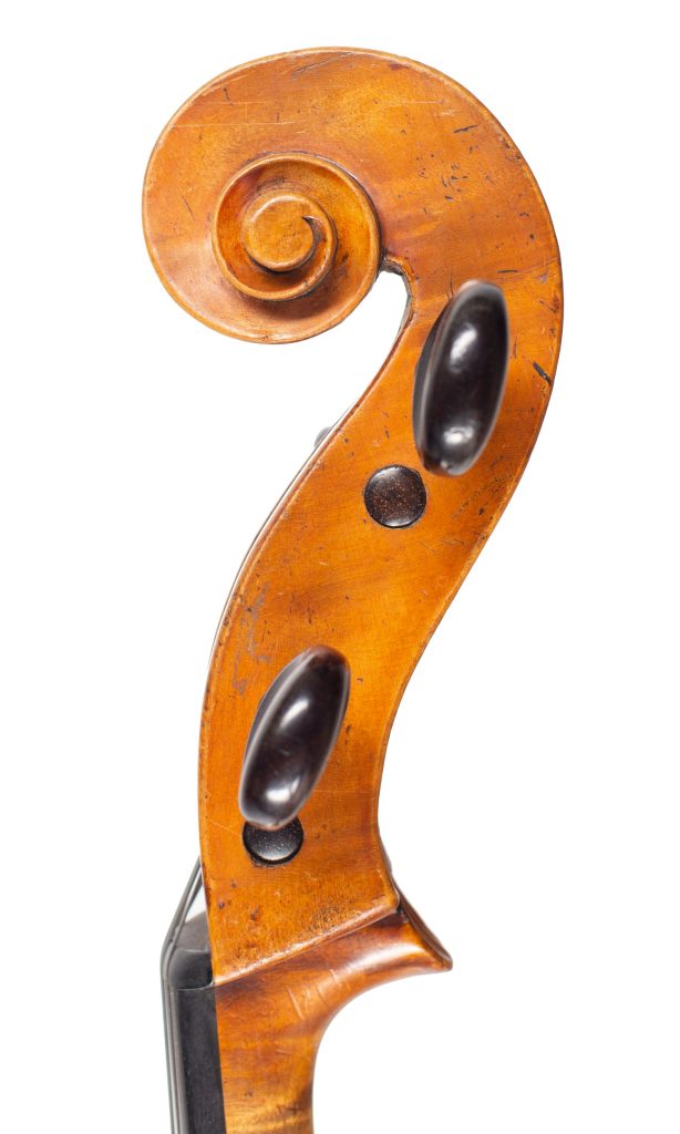 Cello by John Morrison, London, circa 1810 — scroll