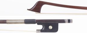 A silver-mounted cello bow by Charles Bazin, Mirecourt, circa 1900 — head and frog
