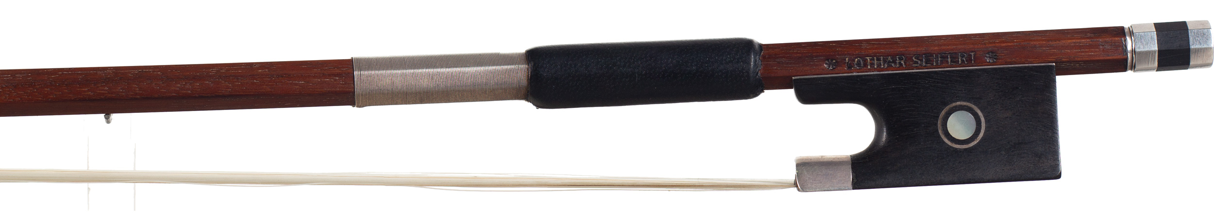 A silver-mounted violin bow by Lothar Seifert — frog