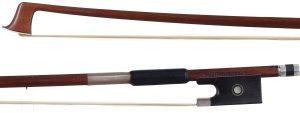 A silver-mounted violin bow by Lothar Seifert — head and frog
