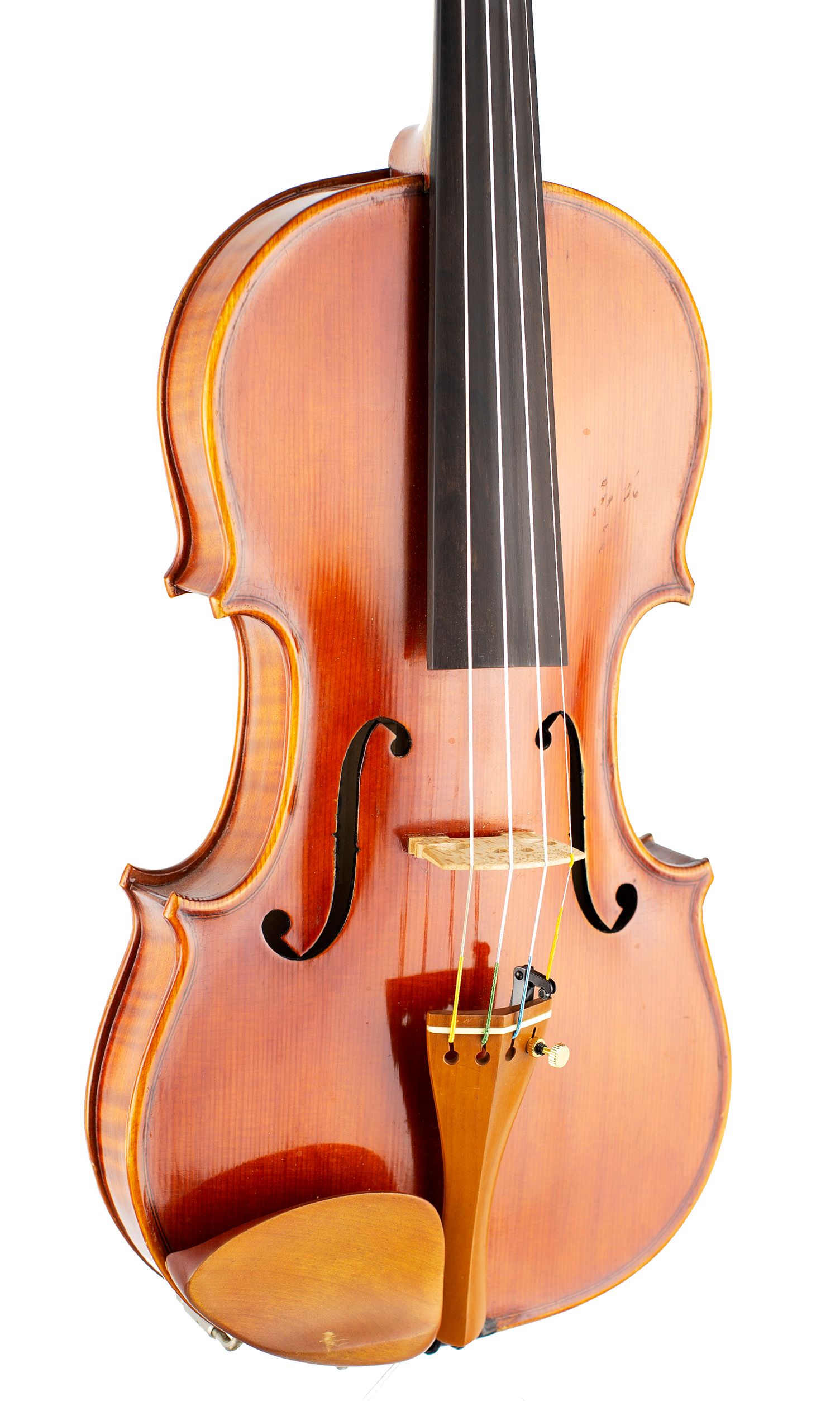 A violin by Antonio Venturini, Cremona, 1983 — angled view, 30°