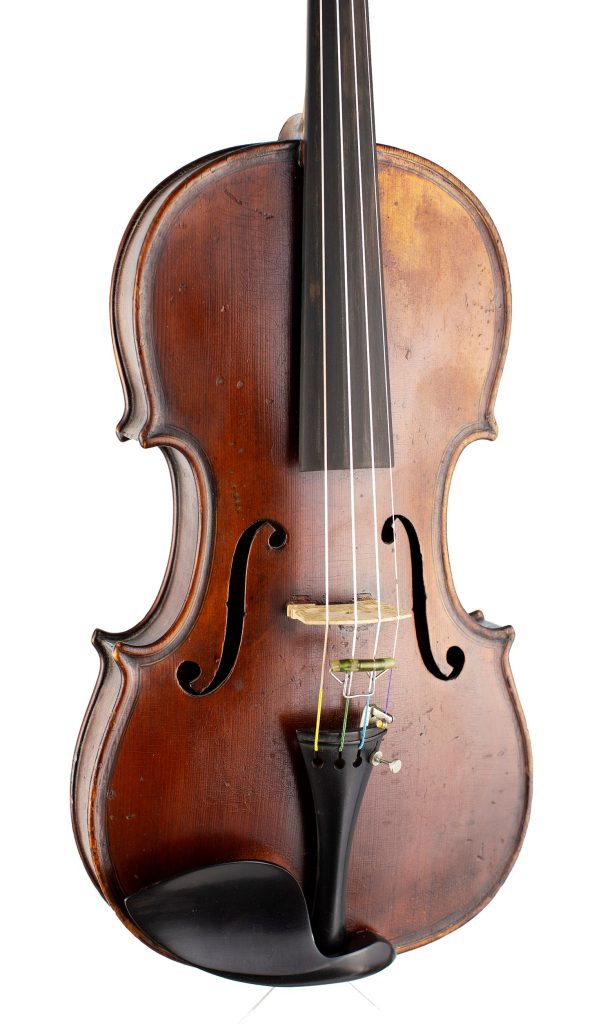 A violin by James Hardie & Sons, Edinburgh, 1891 — angled view, 20°