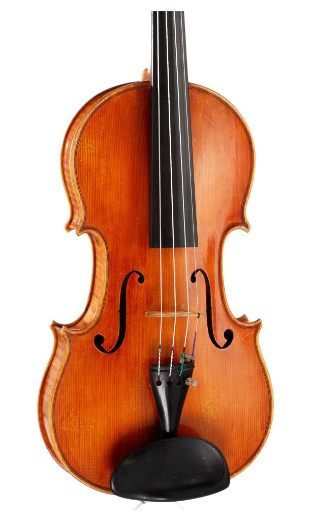 A violin by Giovanni Battista Morassi, Cremona, 1970 — angled view, 20°