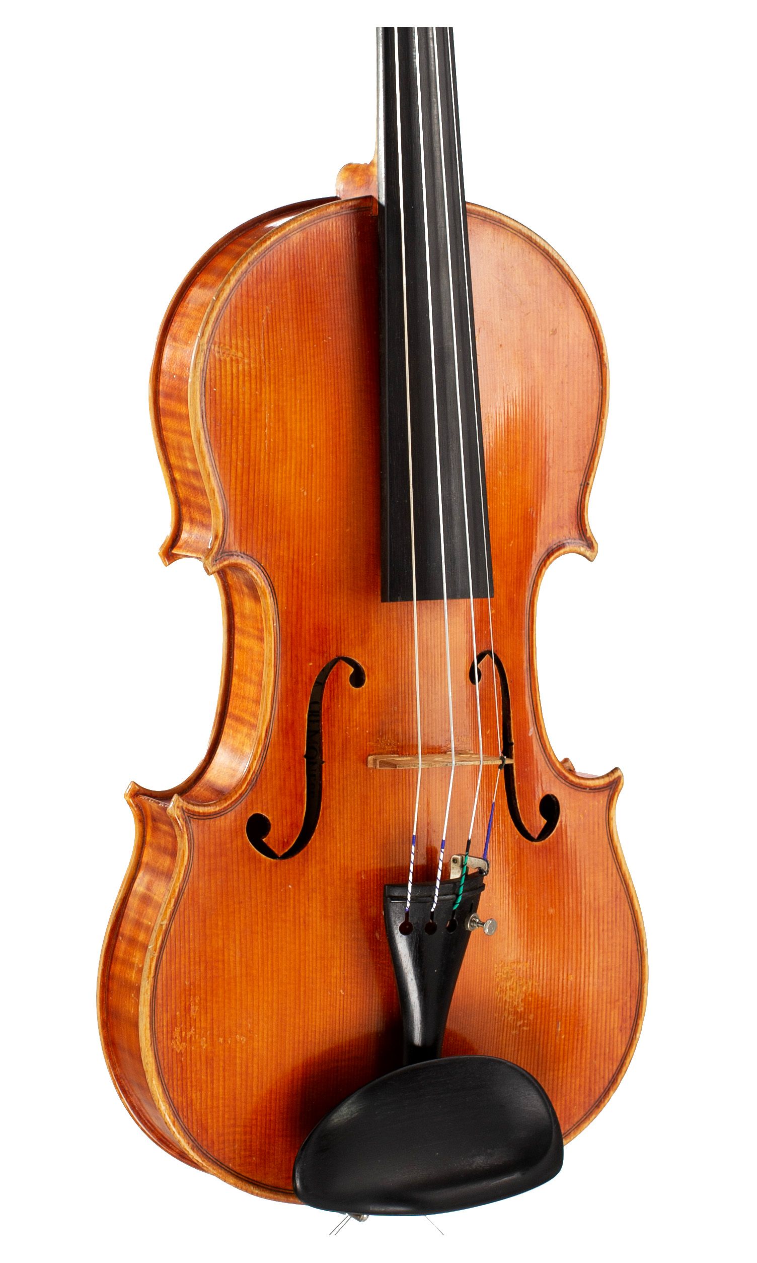 A violin by Giovanni Battista Morassi, Cremona, 1970 — angled view, 30°